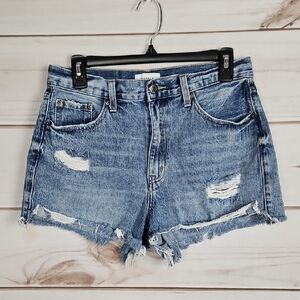 Pistola Blue High-Waisted Distressed Jean Shorts - Size 28